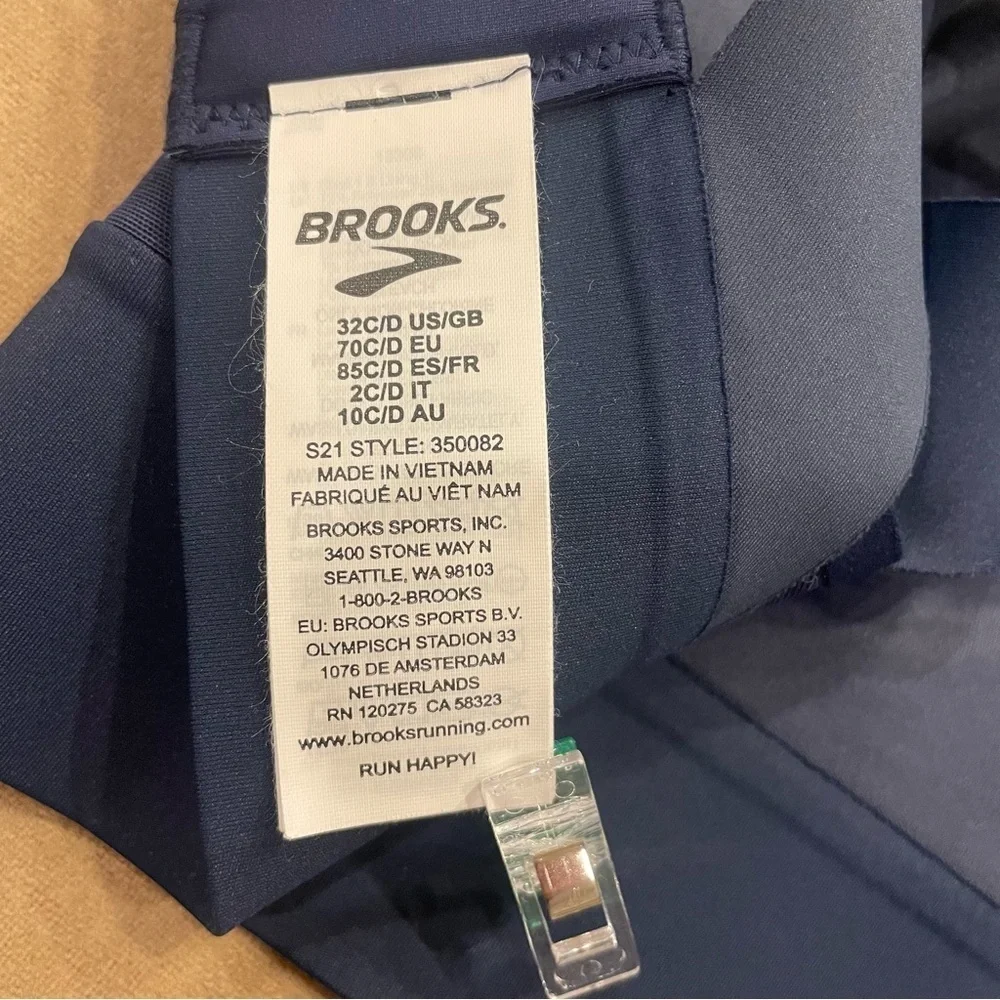 Brooks Drive Interlace Run Bra Navy Blue Size 32C/D
